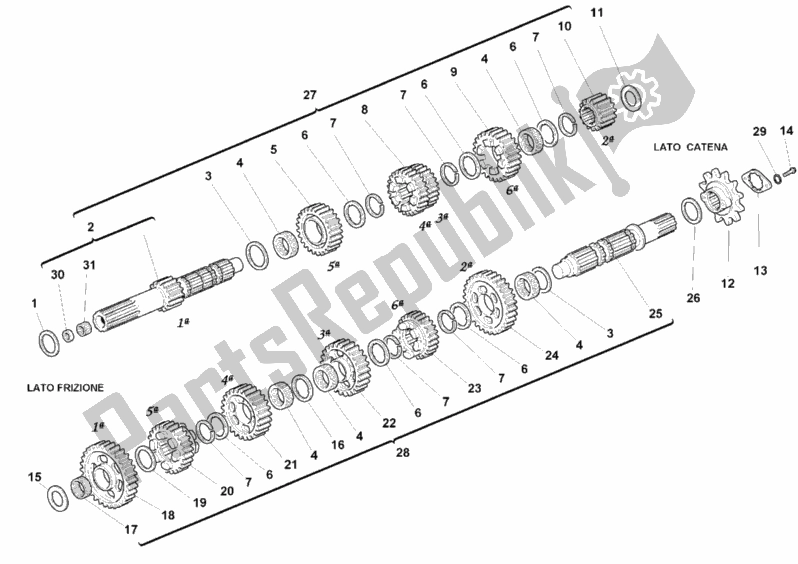 Todas las partes para Caja De Cambios de Ducati Monster 900 Dark City 1999